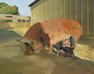 "Forbes piglets" 16x20 oil