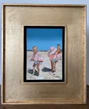 Load image into Gallery viewer, &quot;Twins at Newport Beach&quot; 5&#39; x 7&quot; oil on panel (framed)
