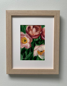 5" x 7" "Warm Florals" framed Oil on Paper