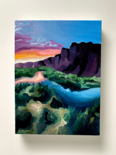 Load image into Gallery viewer, 12&quot; x 16&quot; &quot;Canyon Sunset&quot; oil on canvas
