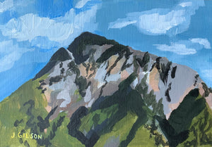 "Mt Olympus: view from Henrie's Cleaners" 4"x6" acrylic on paper